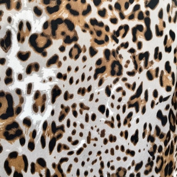 NWT Luxury Spring Rare Banana Republic flute sleeves leopard/animal print dress - Picture 6 of 8